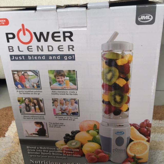 Unused JML Power Blender with Extra Two Sport Bottles (White), TV