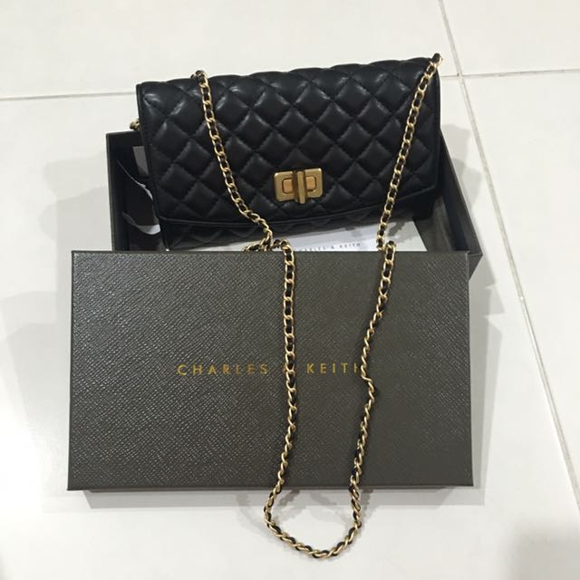 Charles Keith Gold Chain Sling Bag Women s Fashion Bags