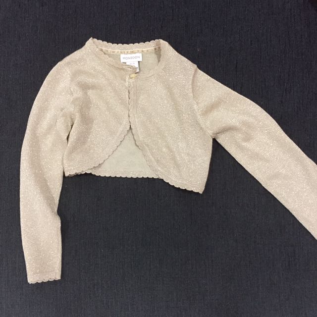 kids gold cardigan