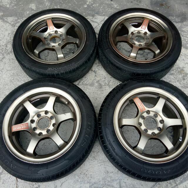 Rim Te37 Saiz 14 Viva Kelisa Kenari Atos Auto Accessories On Carousell