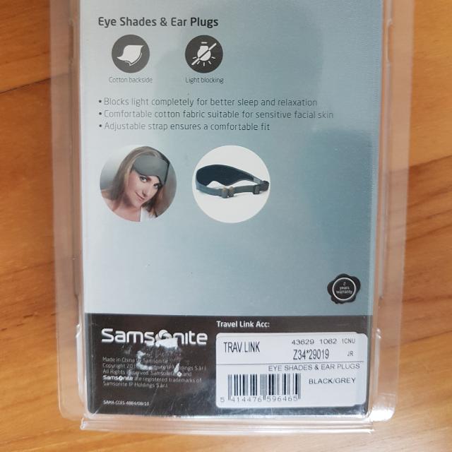 Samsonite Eyes Shades & Ear Plugs, Luxury, Accessories on Carousell