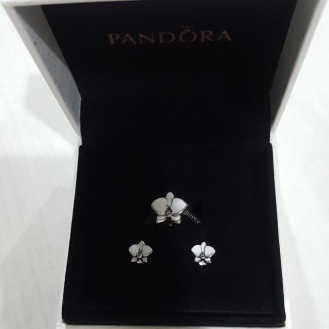 White orchid pandora charm sale