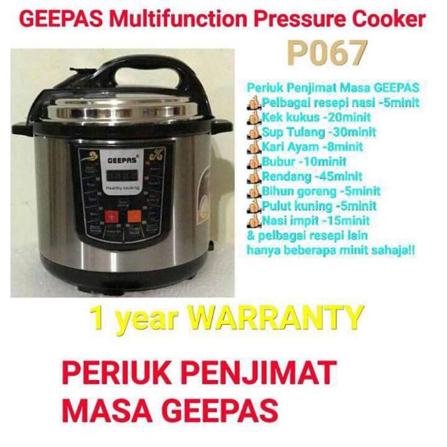 Geepas Multifunction Pressure Cooker Kitchen Liances On Carou
