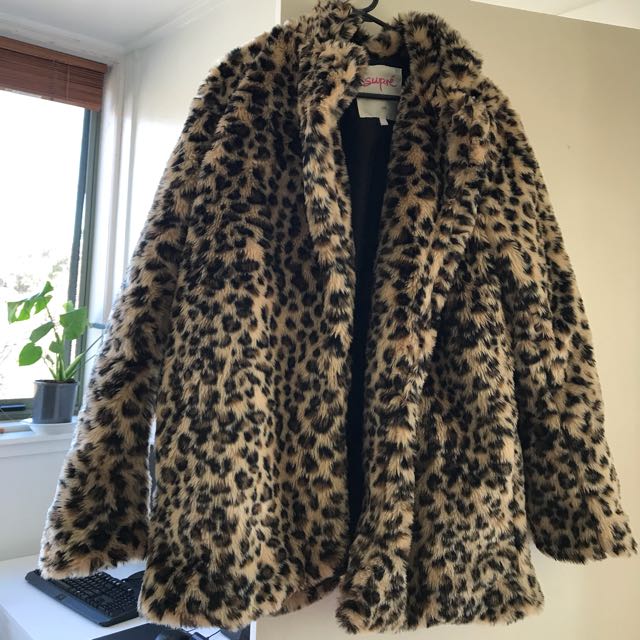 H & m discount leopard print coat