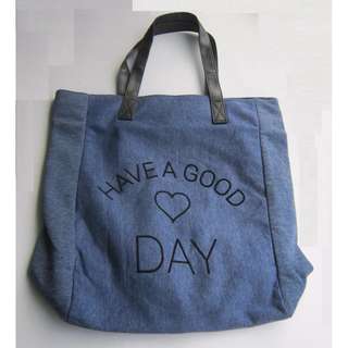 Have A Good Day Cotton Beach Shopping Large Tote Bag