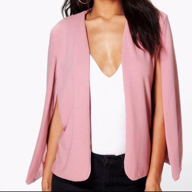 blush cape blazer
