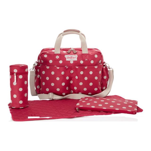BNWT Polkadots Large RED Baby Nappy Backpack Bag 