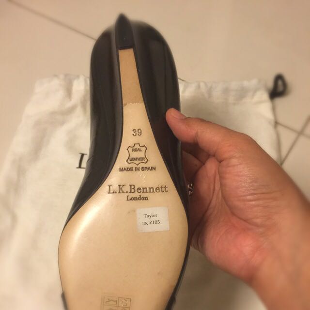 lk bennett patent wedges