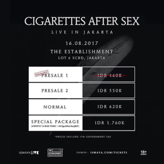 Presale 1 Cigarettes After Sex Tiket And Voucher Tiket Acara Di Carousell