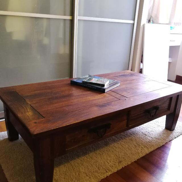 Rustic Dark Oak Coffee Table Freedom Home Furniture Furniture On Carousell