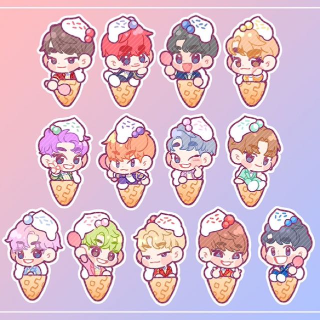 [SG GO] Seventeen Ice Cream EMW Stickers by @Mixer__17, Hobbies & Toys ...