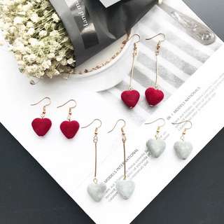 retro heartshaped felt earrings