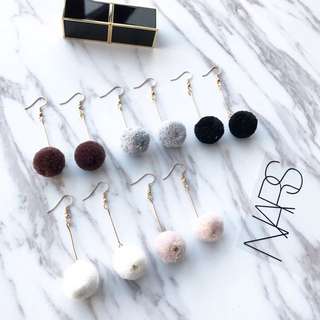 minimal chic furball earrings