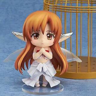 国产gsc粘土人刀剑神域亚丝娜精灵鸟笼妖精ver 382#q版可换脸手办公仔