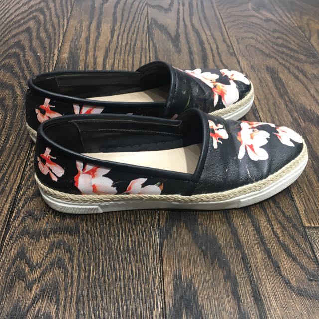 floral plimsoll shoes