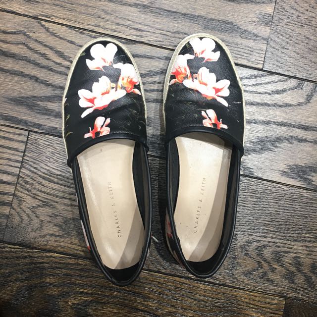 floral plimsoll shoes