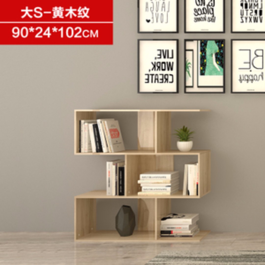Modern Zigzag Bookshelf Furniture Shelves Drawers On Carousell