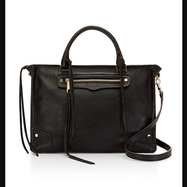 Rebecca Minkoff Black Regan Satchel Tote Pebbled Black Women s Fashion Bags Wallets Tote Bags on Carousell