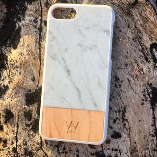 "Purity" Real White Marble + Maple Wood I7,6,6s Phone Case By RAW