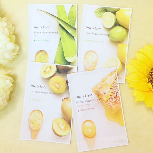 🍃 Innisfree It's Real Squeeze Sheet Mask 🌼 (Category: Face Care) located in Makati City. Submitted by tinytrendsph (Listing ID 122422691, Image 1). Description: .