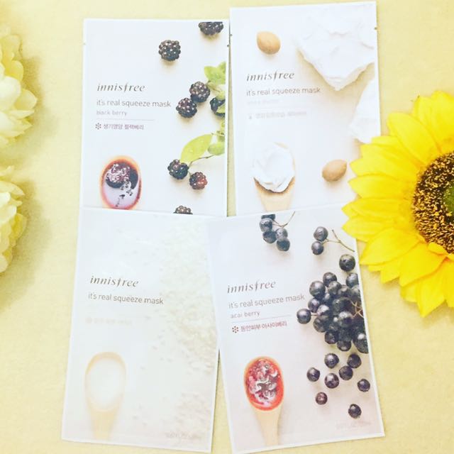 🍃 Innisfree It's Real Squeeze Sheet Mask 🌼 (Category: Face Care) located in Makati City. Submitted by tinytrendsph (Listing ID 122422691, Image 3). Description: .