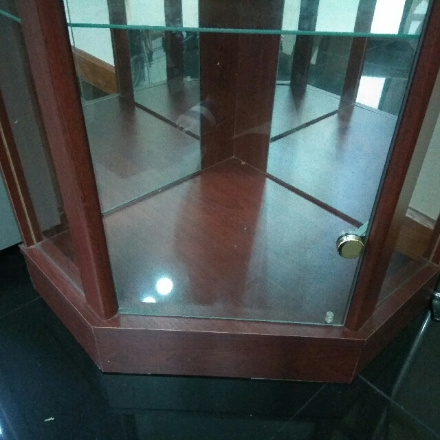Argos UK, Single Door Corner Glass Display Mahogany