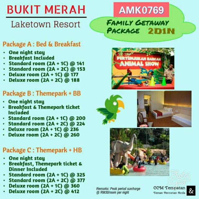 Bukit Merah Laketown Resort Tickets Vouchers Attractions Tickets On Carousell