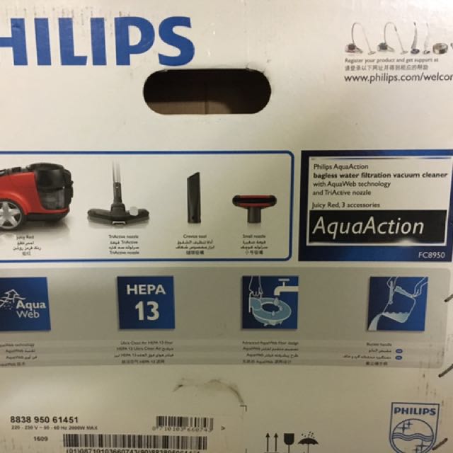 Philips Aquaaction Bagless Water Filtration Vacuum Cleaner Fc8950 Home Appliances On Carousell
