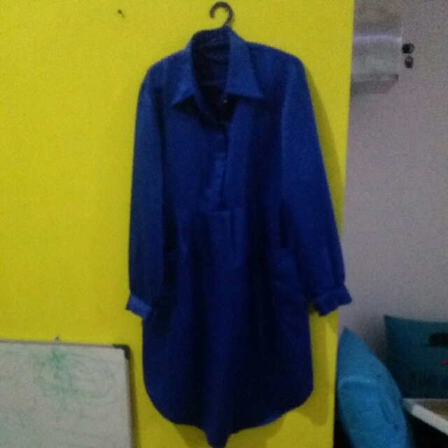Tunik Cm Sekali Pakai Warna Biru Elektrik Women S Fashion Clothes On Carou Sekali Pakai Warna Biru Elektrik