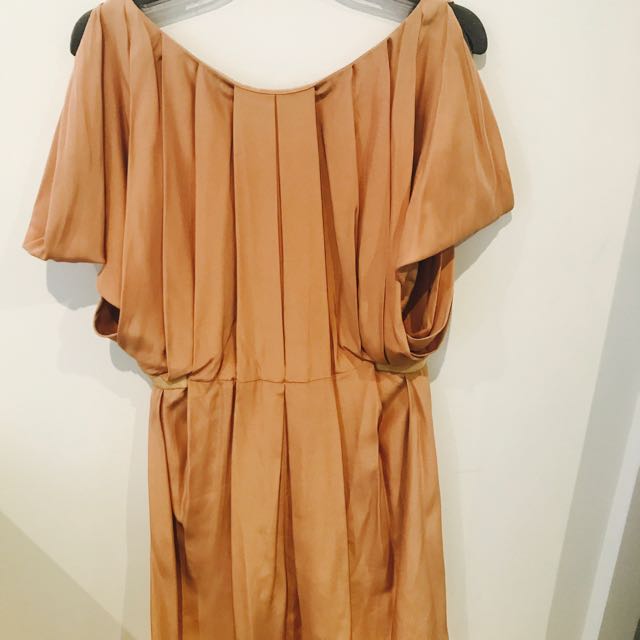 Willow Silk Burnt Orange Dress With Exposed Zipperback Women S