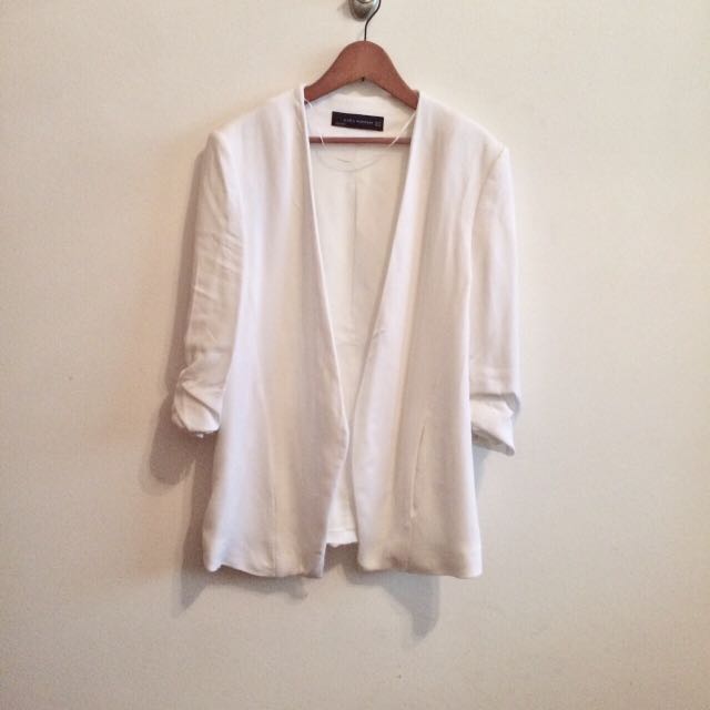 zara white jacket womens