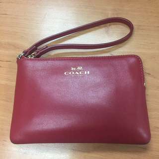 美國帶回正品COACH紅色手拿包