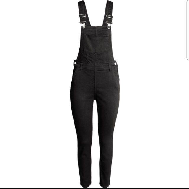 black jean overalls