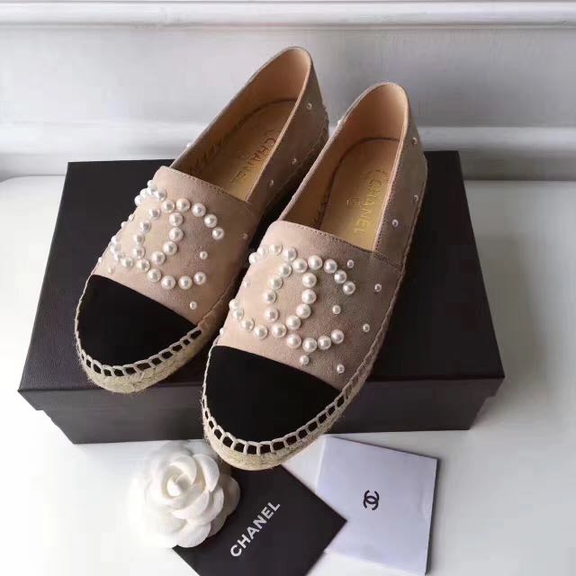 chanel espadrilles with pearls