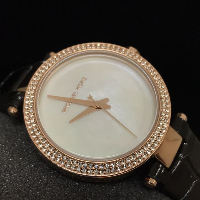 michael kors watch leather strap rose gold