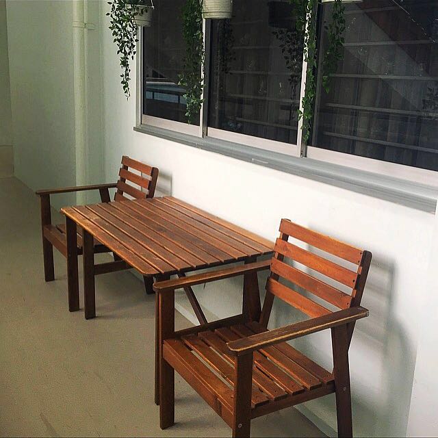 Ikea Wooden Outdoor Balcony Furniture Furniture Tables Chairs On Carousell