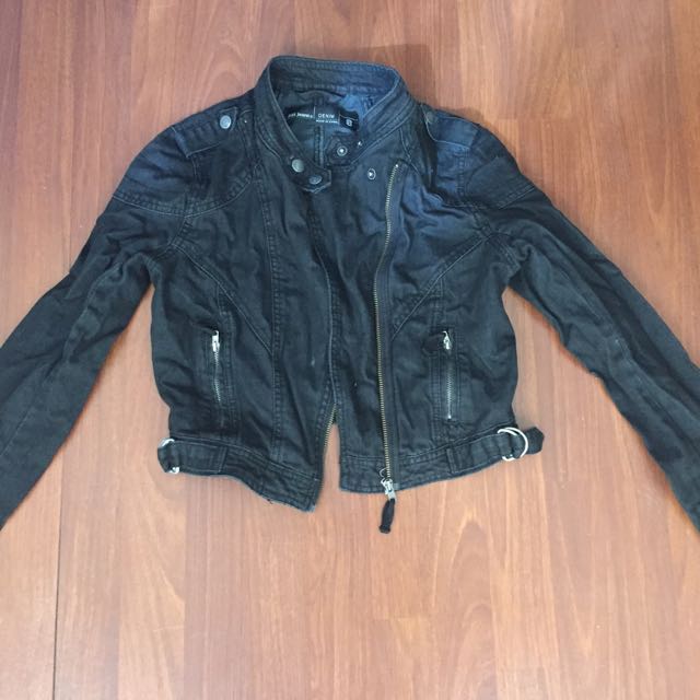 Just Jeans Black Denim Jacket Women S Fashion Clothes On Carou