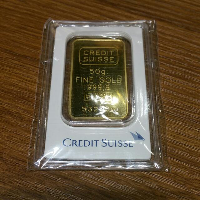 Credit Suisse 50g 999 9 Gold Bar With Cert Vintage Collectibles Credit Suisse 50g 999 9 Gold Bar With Cert Vintage Collectibles Watches Jewelry On Carou