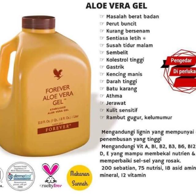 Forever Aloe Vera Gel Health Beauty Skin Bath Body On Carousell