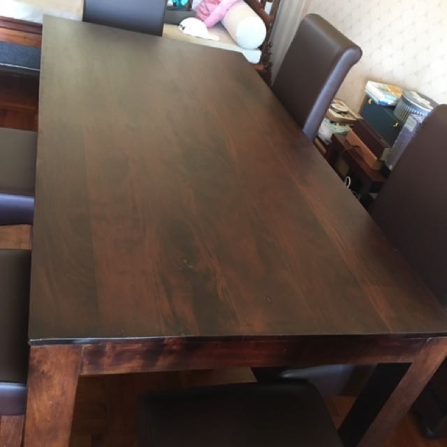 Hard Wood Dining Table &. 6 Chairs, 傢俬＆家居, 傢俬, 椅子 Carousell