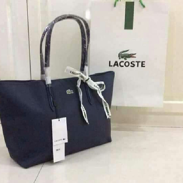 lacoste bag navy blue
