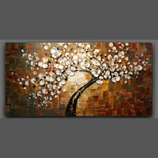 Large Abstract Contemporary Cherry Blossom Painting Furniture