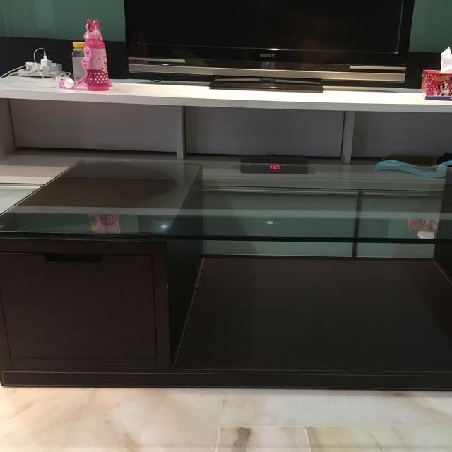 Lorenzo Glass Top Coffee Table With Side Drawer Home Furniture Lorenzo Glass Top Coffee Table With Side Drawer Home Furniture On Carou