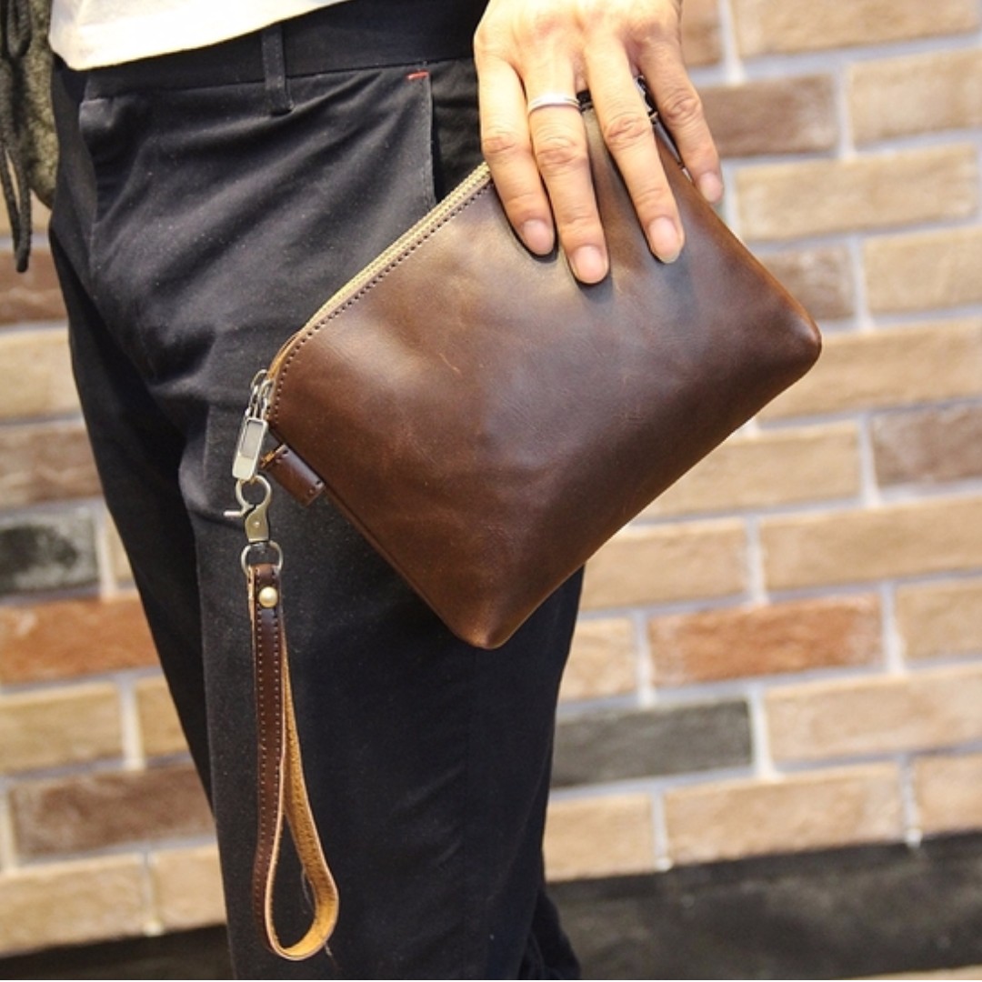 Men's Clutch Bag Leather Bag Men's Fashion, Men's Fashion, Bags, Belt bags,  Clutches and Pouches on Carousell