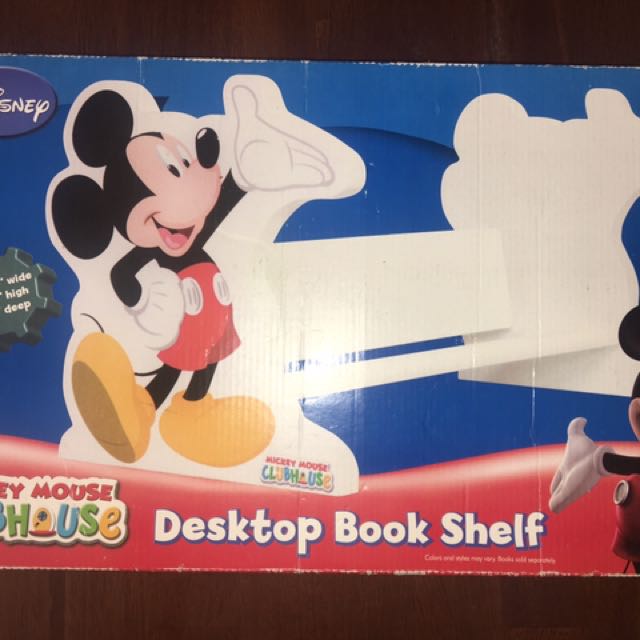 New In Box Mickey Mouse Desktop Wood Bookshelf Babies Kids On