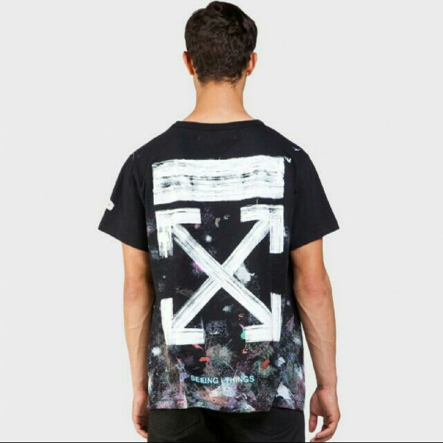 Off White Galaxy Brushed Tee Small , Men's Fashion, Tops & Sets, Formal Shirts on Carousell
