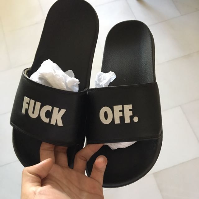 by FUCK OFF slides, Fashion, Footwear, Flipflops Slides on Carousell