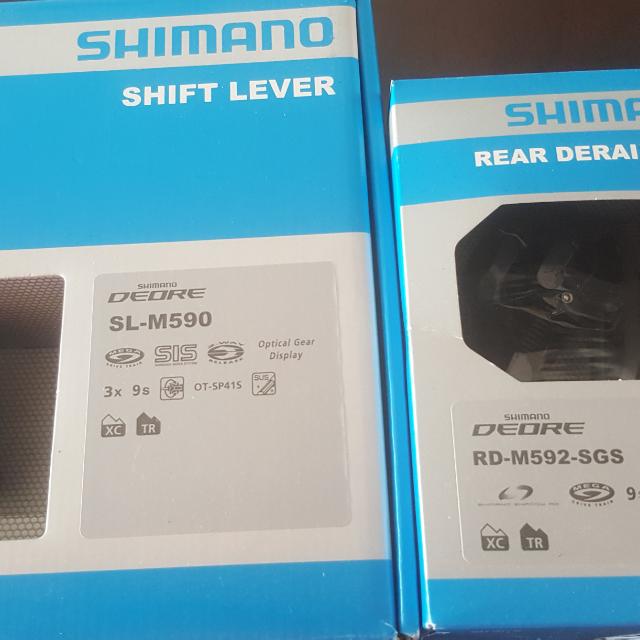 Shimano Deore M590 9 Speed Trigger Shifter Set And Shimano Deore M592 Shadow 9 Speed Rear Mech Sports Equipment Bicycles Parts Bicycles on Carousell