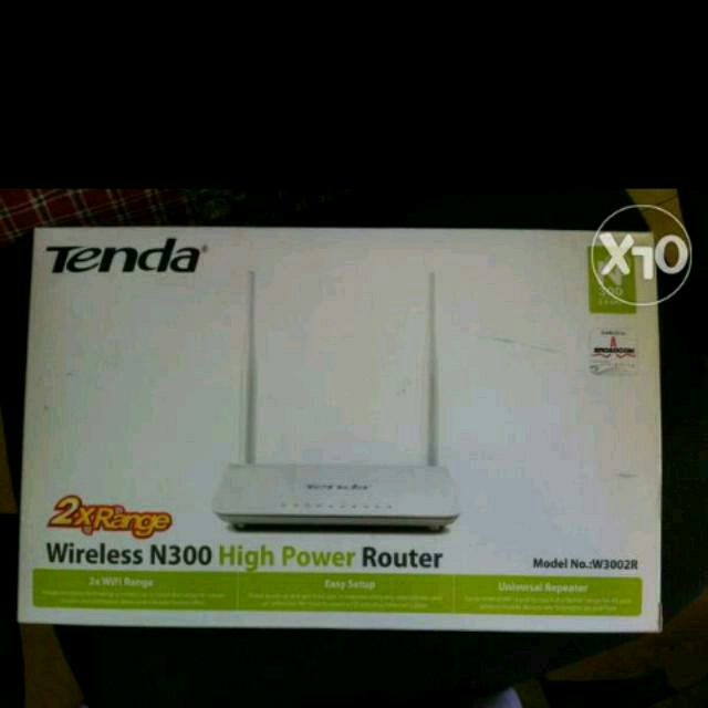 Tenda Router (Category: Networking) located in Quezon City. Submitted by mylsyu (Listing ID 117145341, Image 2). Description: 2 months used only. Almost new. Tenda Router with 2x Range.
