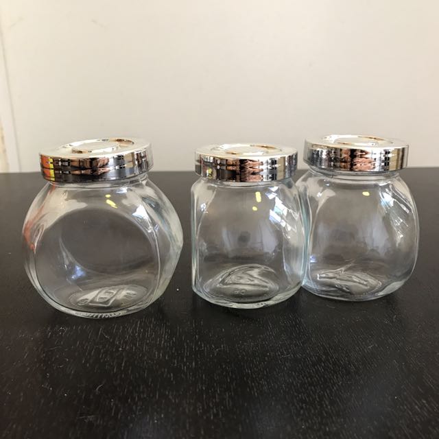 Three Small Glass IKEA Spice Jars TV Home Appliances Kitchen Appliances Other Kitchen Appliances on Carousell